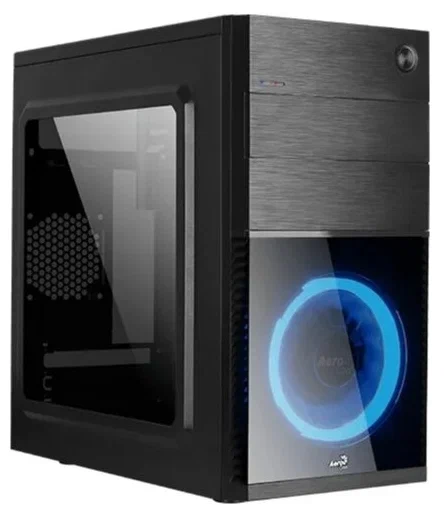 AeroCool Cs-105 Blue (USB3.0, Audio, Blue Led, черный)